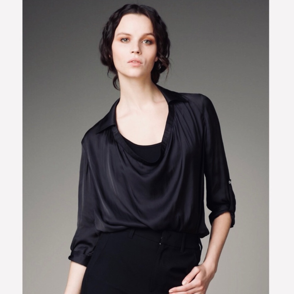 Vince Silk Scoop Neck Blouse